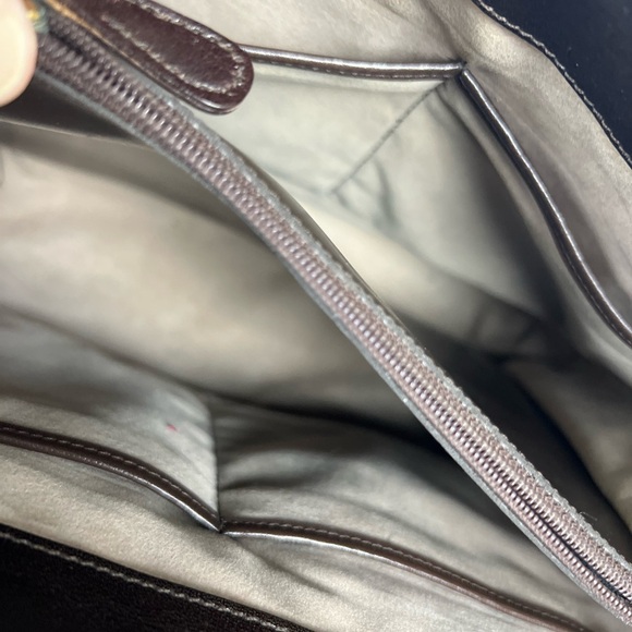 Luxurious Brahmin Brown Crocodile-Embossed Shoulder Bag long strap two handles - Picture 12 of 15